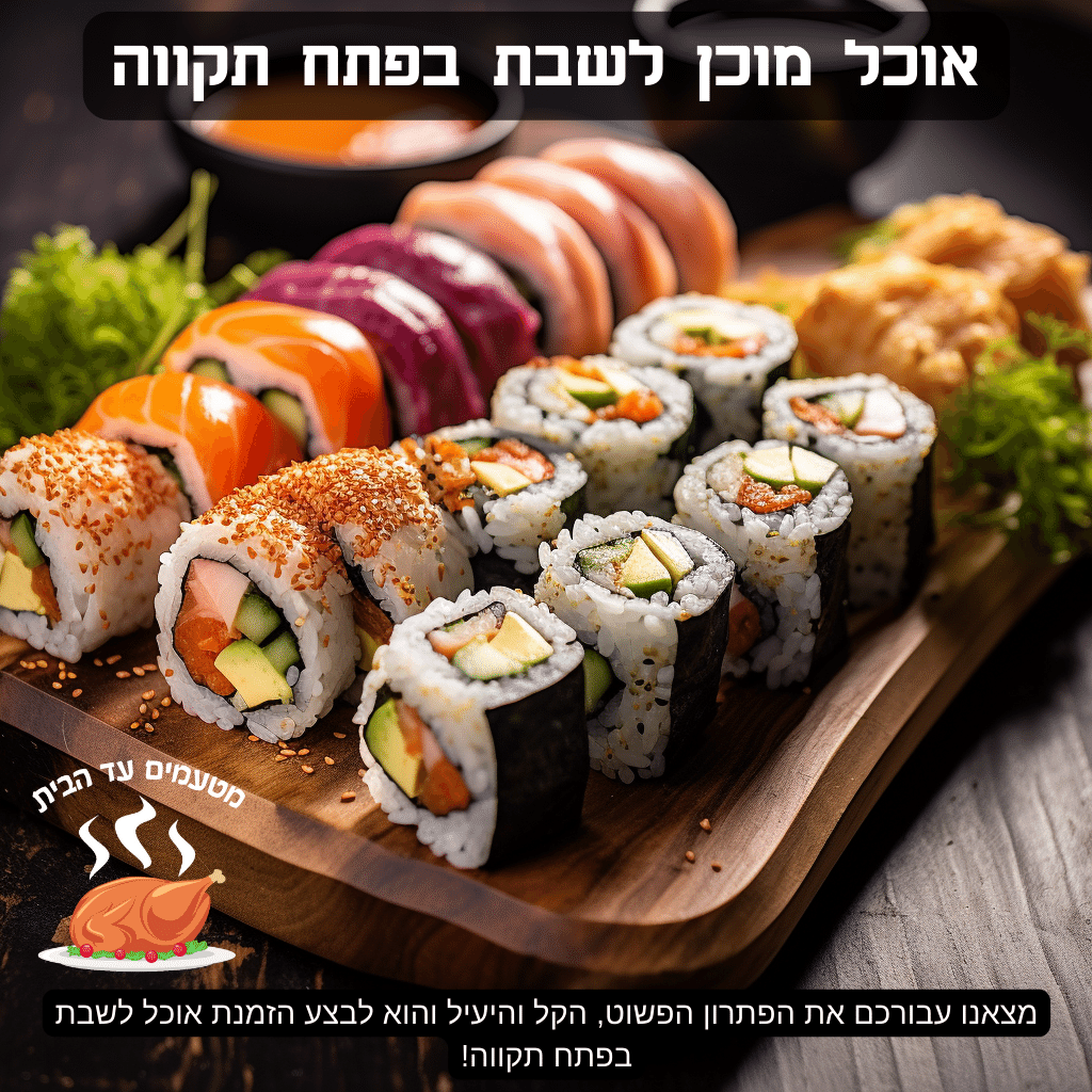 סושי מגולגל אוכל מוכן לשבת בפתח תקווה